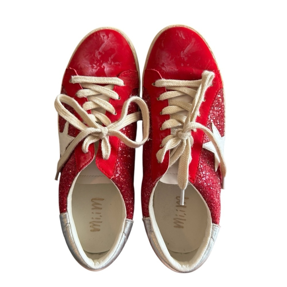 Mi.iM Skylar Rubber Sole Lace-up Glitter Leather Star Sneakers Women’s Size 6.5 - Picture 10 of 10